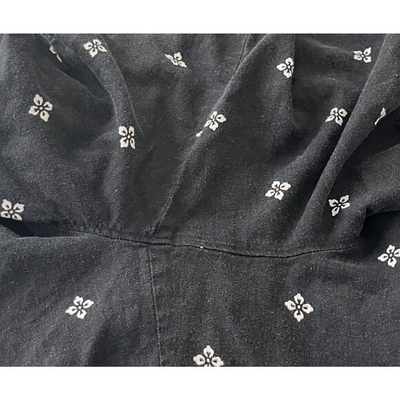 CROFT & BARROW HI-RISE WIDE LEG ANKLE PANTS, WOMENS, 1X, BLACK WITH WHITE FLORAL - Picture 9 of 12